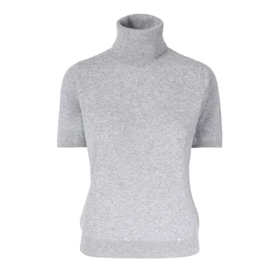 Tirillm Women's "alexa" Short Sleeve Turtle Pullover - Grey