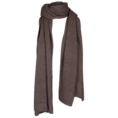 Tirillm Women's "alfie" Big Cashmere Scarf - Brown Melange