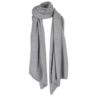 Tirillm Women's "alfie" Big Cashmere Scarf - Grey Melange