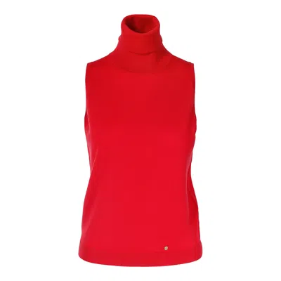 Tirillm Women's "alicia" Sleeveless Merino Wool Top - Red