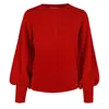 Tirillm Women's "alison" Merino Wool Sweater With Puffed Sleeves - Red In Red