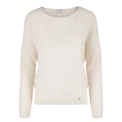 Tirillm Women's "ally" Cashmere Boatneck Pullover - Off White
