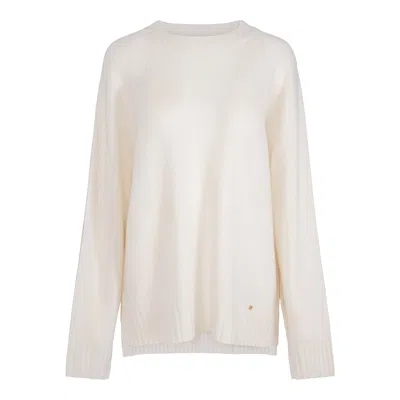 Tirillm Women's Amber Chunky Pure Cashmere Pullover In Off White