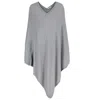 Tirillm Women's "anine" Big Cashmere Poncho - Grey Melange In Grey
