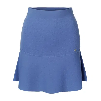 Tirillm Women's "anita" Short Merino Wool Flared Skirt -sky Blue