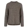 Tirillm Women's "anna" Rib Knitted Pullover - Brown Melange In Brown