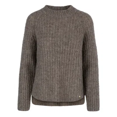 Tirillm Women's "anna" Rib Knitted Pullover - Brown Melange
