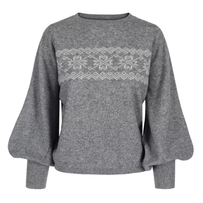 Tirillm Women's "astrid" Pattern Knitted Cashmere Pullover - Grey