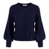 Tirillm Women's "ava" Cashmere Cardigan With Puffed Sleeves - Blue In Blue