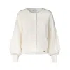 Tirillm Women's "ava" Merino Wool Cardigan With Balloon Sleeves - White In White