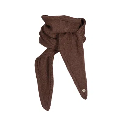 Tirillm Women's Ayla Small Neck Scarf In Soft Pure Cashmere, Dark Brown