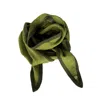 Tirillm Women's Ayla Small Neck Scarf In Soft Pure Cashmere, Moss Green With Olive Green Trimming In Green