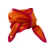 Tirillm Women's Ayla Small Neck Scarf In Soft Pure Cashmere, Orange With Hot Pink Trimming In Pink