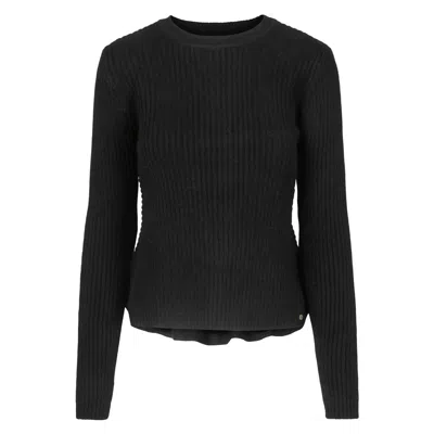 Tirillm Women's Black "aldine" Rib Knitted A-line Cashmere Pullover