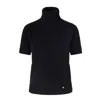 Tirillm Women's Black "alexa" Short Sleeve Turtle Pullover In Black