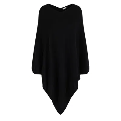 Tirillm Women's Black "anine" Big Cashmere Poncho