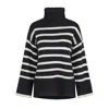 Tirillm Women's Black / White Naomi Chunky Pure Cashmere Pullover With Stripes, Black With White Stripes In Black/white