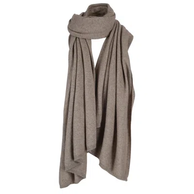 Tirillm Women's Brown "alfie" Large Cashmere Scarf - Beige Melange