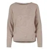 Tirillm Women's Brown "ally" Cashmere Boatneck Pullover - Beige Melange In Brown