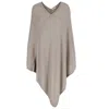Tirillm Women's Brown "anine" Big Cashmere Poncho - Beige Melange In Brown