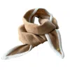 Tirillm Women's Brown Ayla Small Neck Scarf In Soft Pure Cashmere, Camel Beige With Off White Trimming In Brown