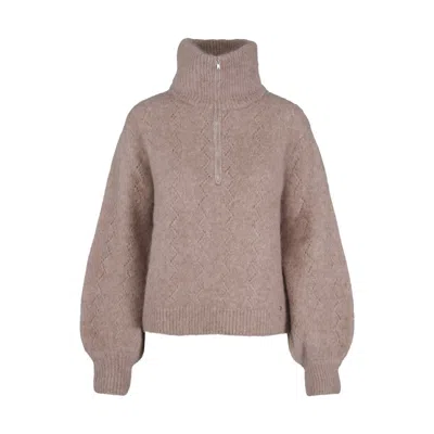 Tirillm Women's Brown "mille" Fluffy Mohair Pullover