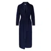 Tirillm Women's Camilla Cashmere Dressing Gown- Navy Blue In Blue