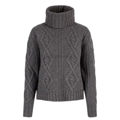 Tirillm Women's "cornelia" Chunky Cable Knitted Sweater - Grey Melange In Gray