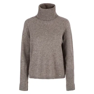 Tirillm Women's "cosy" Chunky Turtle Neck Pullover - Brown Melange