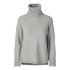 Tirillm Women's "cosy" Chunky Turtle Neck Pullover- Light Grey Melange In Grey