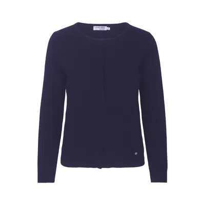 Tirillm Women's Emilie Basic Cashmere Cardigan, Navy Blue