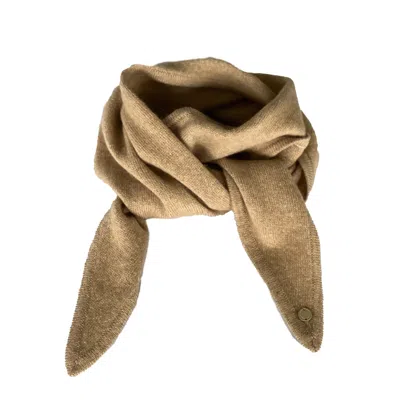 Tirillm Women's Gold / Neutrals Ayla Small Neck Scarf In Soft Pure Cashmere, Light Camel Beige Melange.
