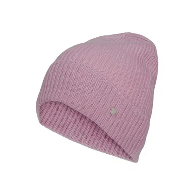 Tirillm Women's Holly Rib Knitted Cashmere Beanie, Dusty Pink.