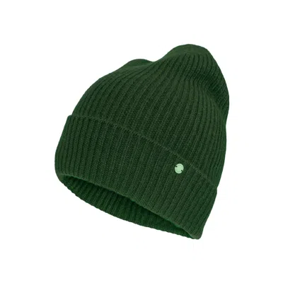 Tirillm Women's Holly Rib Knitted Cashmere Beanie, Olive Green