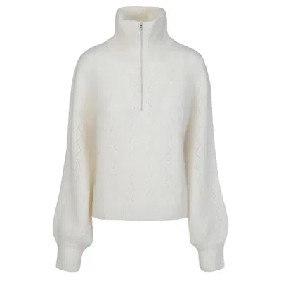 Tirillm Women's "mille" Fluffy Mohair Pullover - White