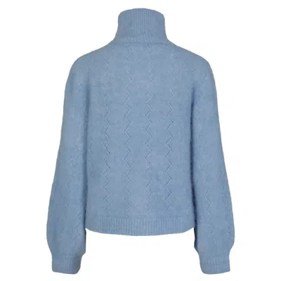 Tirillm Women's "mille" Fluffy Mohair Pullover- Blue