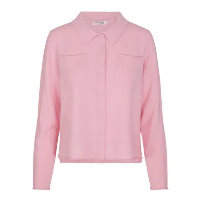 Tirillm Women's Nadine Cardigan With Collar And Pockets, Pink