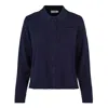 Tirillm Women's Nadine Short Cardigan With Collar And Pockets, Navy Blue In Blue
