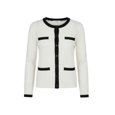 Tirillm Women's Nala, Feminine Cardiganwith Contrasting Details, Off White