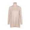 Tirillm Women's Neutrals Abby A Line Long Turtle Neck Pullover, Beige Melange In Beige