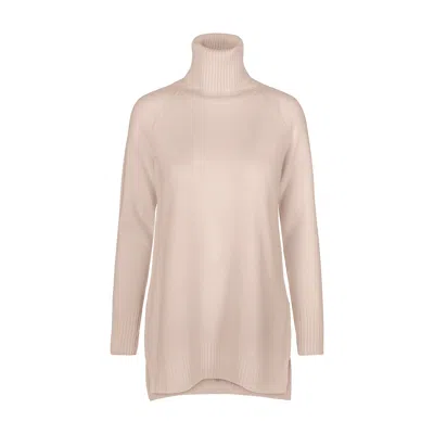 Tirillm Women's Neutrals Abby A Line Long Turtle Neck Pullover, Beige Melange