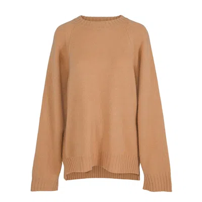 Tirillm Women's Neutrals Amber Chunky Pure Cashmere Pullover In Camel Beige