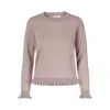Tirillm Women's Neutrals "aspen" Merino Wool Sweater With Frills -beige In Beige