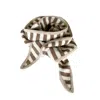 Tirillm Women's Neutrals Ayla Small Neck Scarf In Soft Pure Cashmere, Dark Beige  And White Stripes With Bei In White