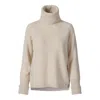 Tirillm Women's Neutrals "cosy" Chunky Turtle Neck Pullover- Beige Melange In Beige