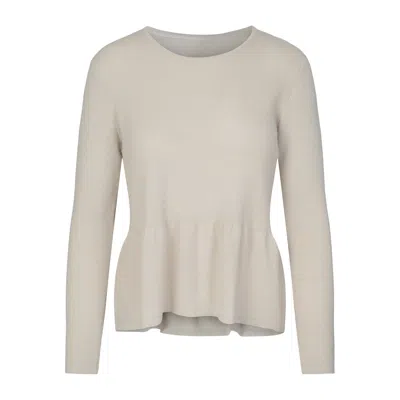 Tirillm Women's Neutrals Mie Feminine Merino Wool Pullover Light Beige