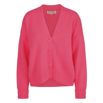 Tirillm Women's Pink / Purple Cara Chunky Cashmere Boyfriend Fit Cardigan, Coral Pink In Pink/purple