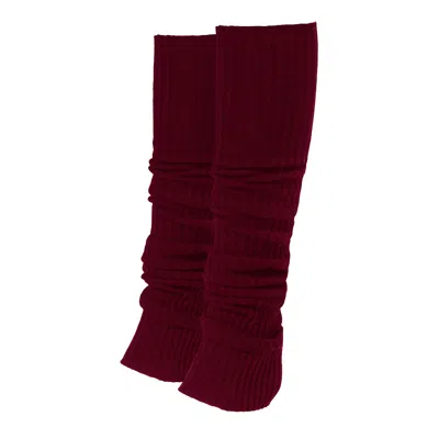 Tirillm Women's Red Liz Cashmere Leg Warmers Deep Burgundy