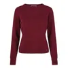 Tirillm Women's Red Sasha Basic Cashmere Pullover With Round Neck, Deep Burgundy In Red