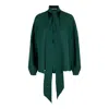 Tirillm Women's "sadie" Silk Blouse - Green In Green